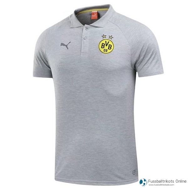 Borussia Dortmund Polo 2017-18 Grau Claro Fussballtrikots Günstig